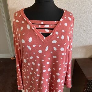 Women's Pink Polka Dot Top